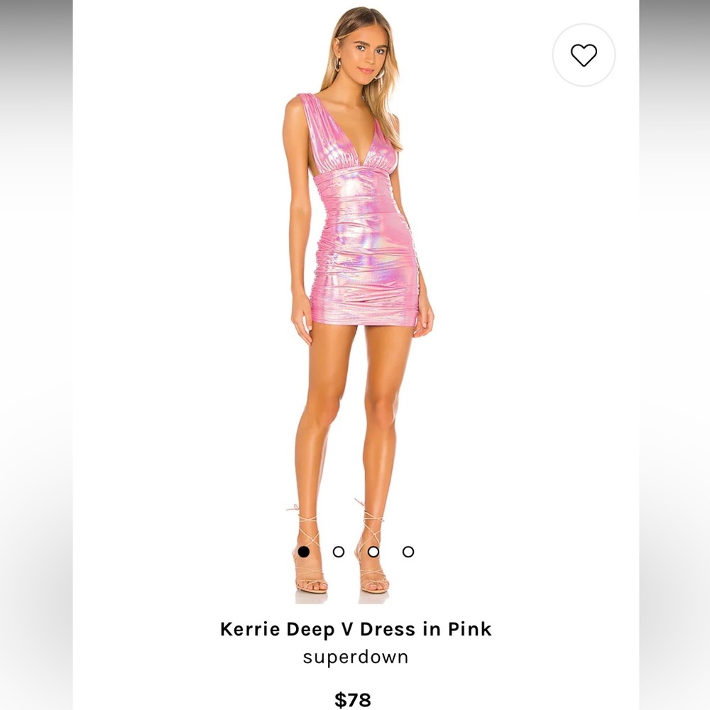 NWT Revolve Superdown Kerrie Deep V Dress in Pink- size XS